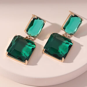 Green Glass Earrings