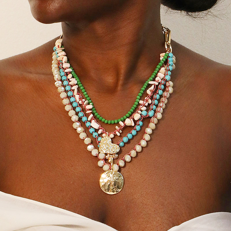 Multi-layer Beads Alloy Necklace