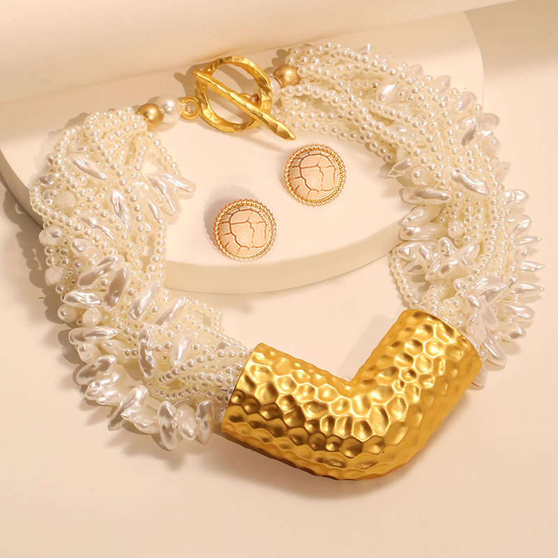 Pearl Alloy Necklace Set