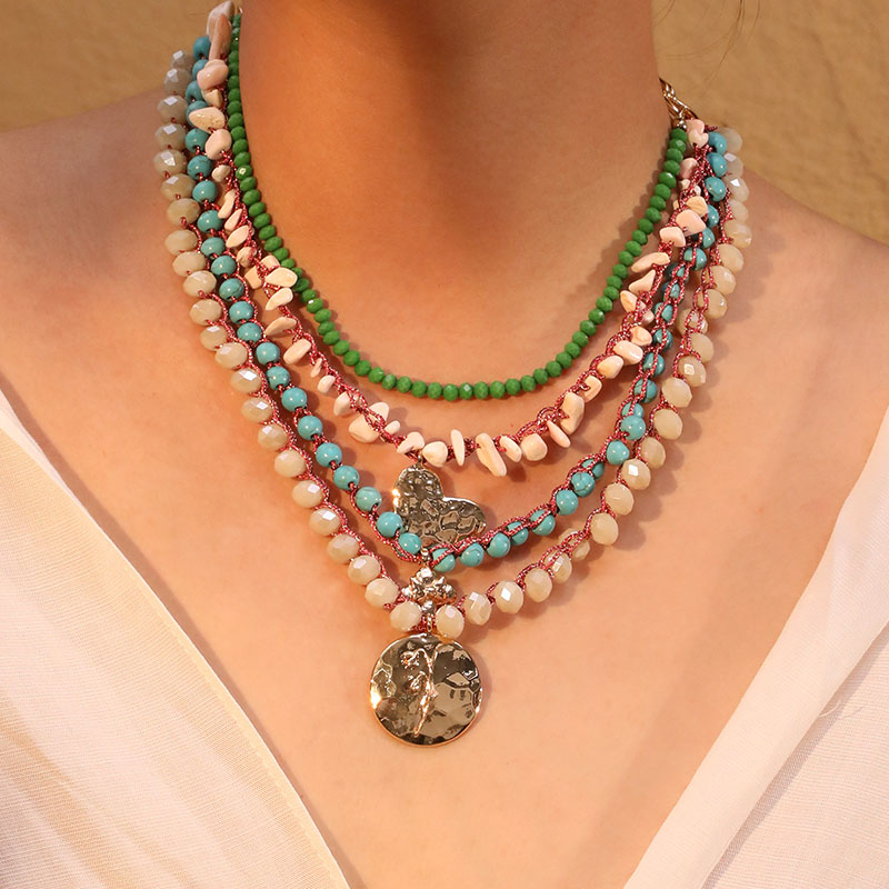 Multi-layer Beads Alloy Necklace
