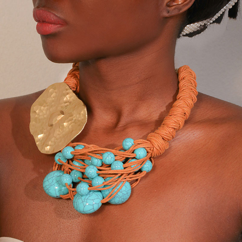 Turquoise Alloy Necklace