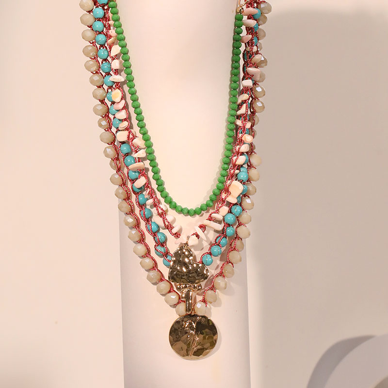 Multi-layer Beads Alloy Necklace