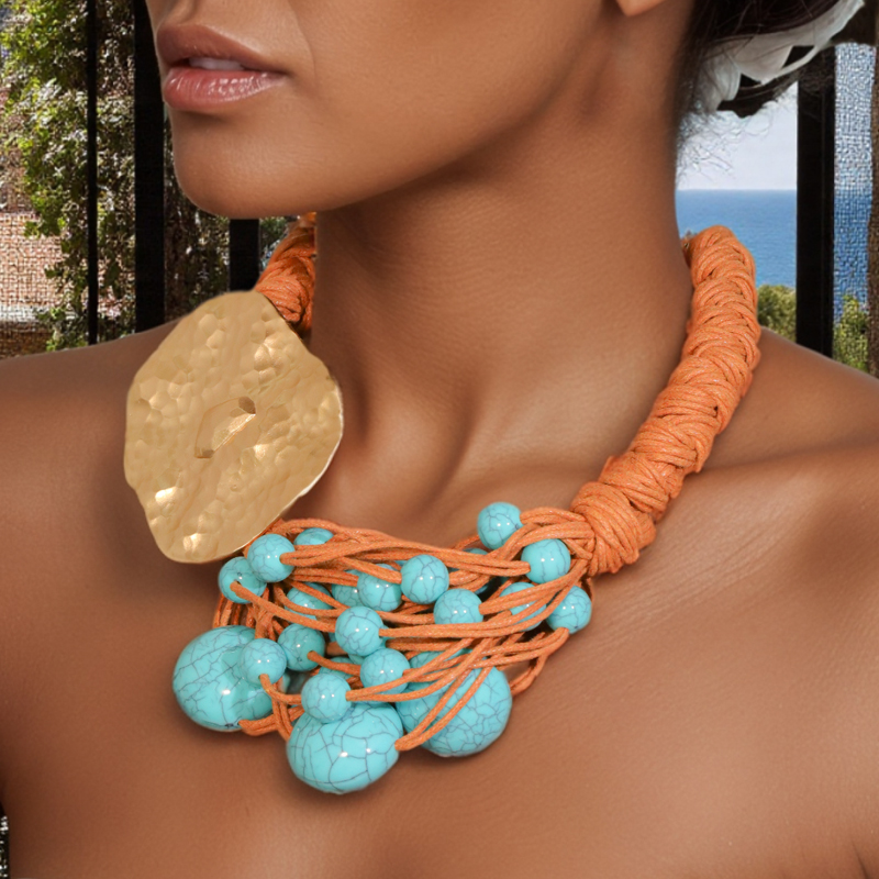 Turquoise Alloy Necklace